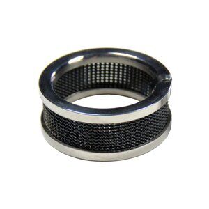 Men's Stainless Steel Polished Black Mesh Band Ring